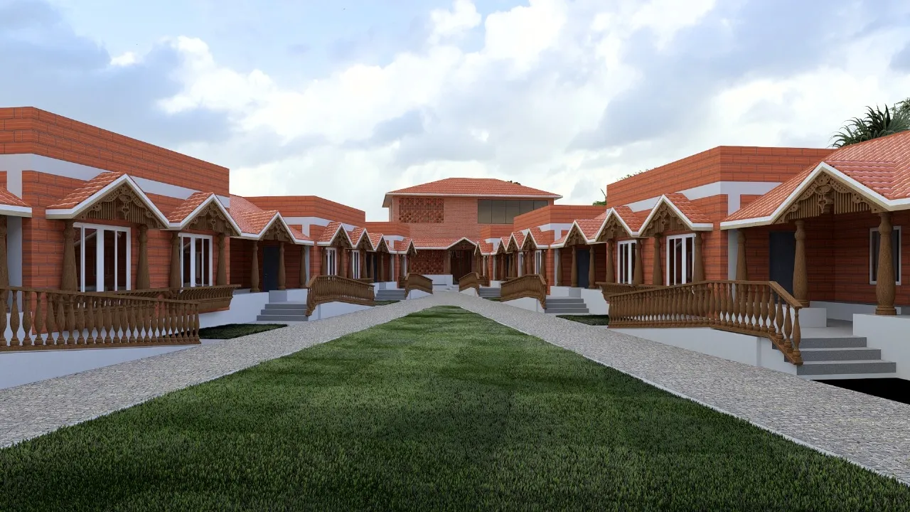 Aerial view of Aran Senior Living campus